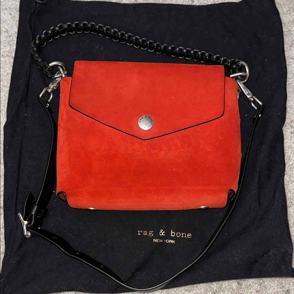 Rag & Bone Red Suede Atlas Crossbody bag